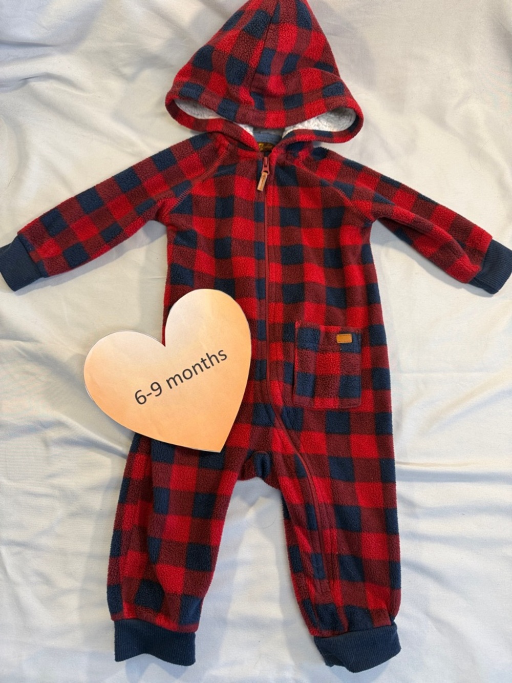 7 for all mankind - Cozy Red and Black Plaid Kids One Piece Bunting bag/romper